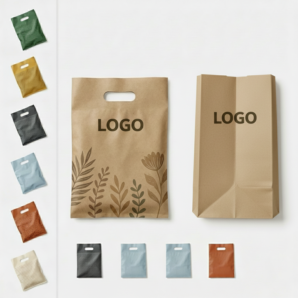 Eco-Print Die-Cut Handle Paper Tote Bag - 14