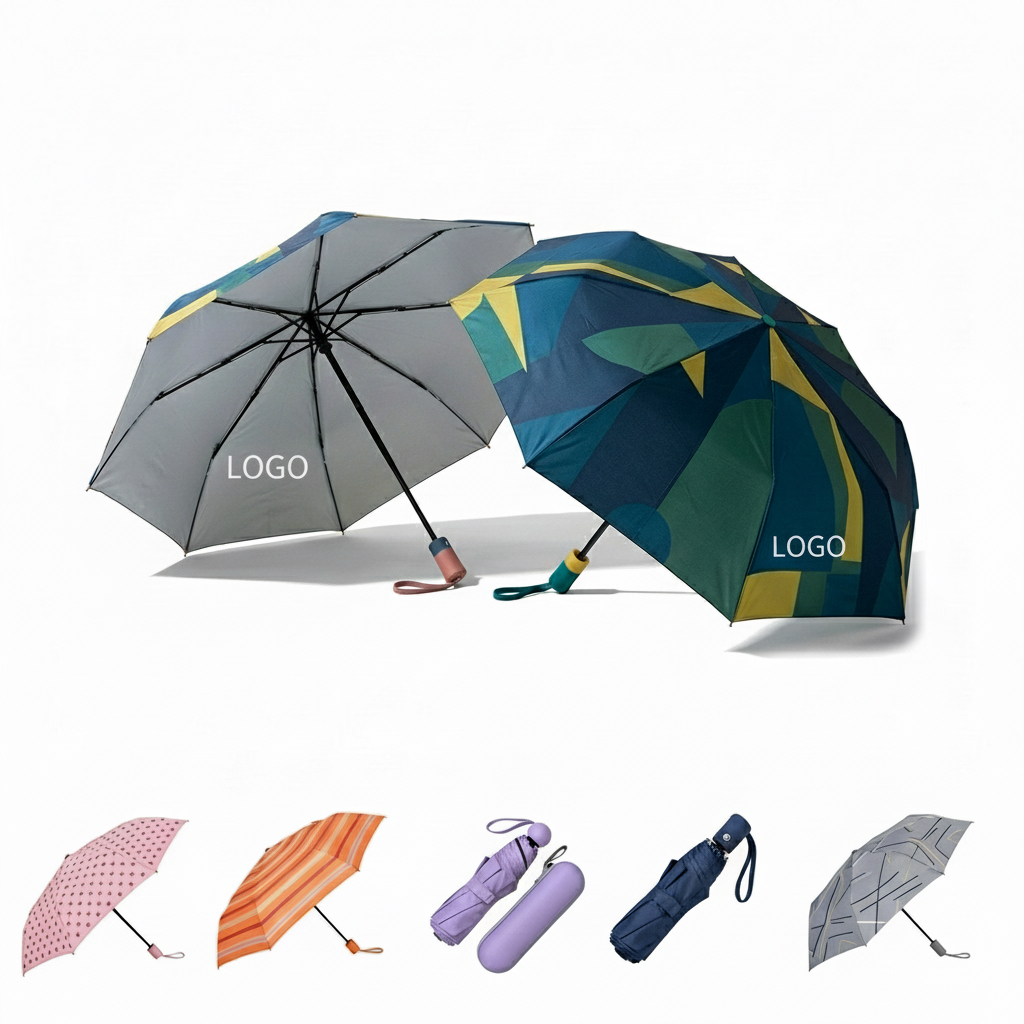 Classic Automatic Travel Umbrella with Water-Repellent Fabric