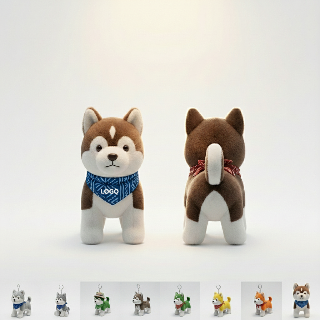 Custom Husky Plush Toy Keychain - Super Soft & Huggable