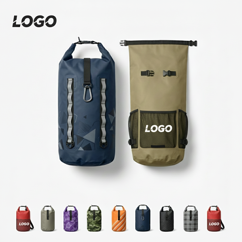 15L Waterproof PVC Dry Bag Set in Multiple Colors & Styles