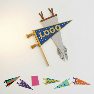 Soft Felt Team Logo Pennant - 8" x 18" Digital Print Advertising Flag