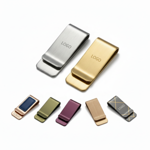 Stainless Steel & Leather Money Clip Wallet with Color Options