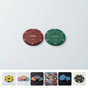 Personalized 1.5" Ceramic Branding Chips with Full Surface & Edge Artwork