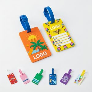 Vibrant Multi-Design Soft PVC Luggage Tags - 7 Color Set